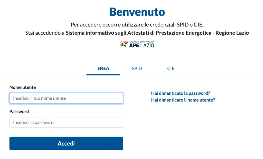 sistema informativo ape lazio